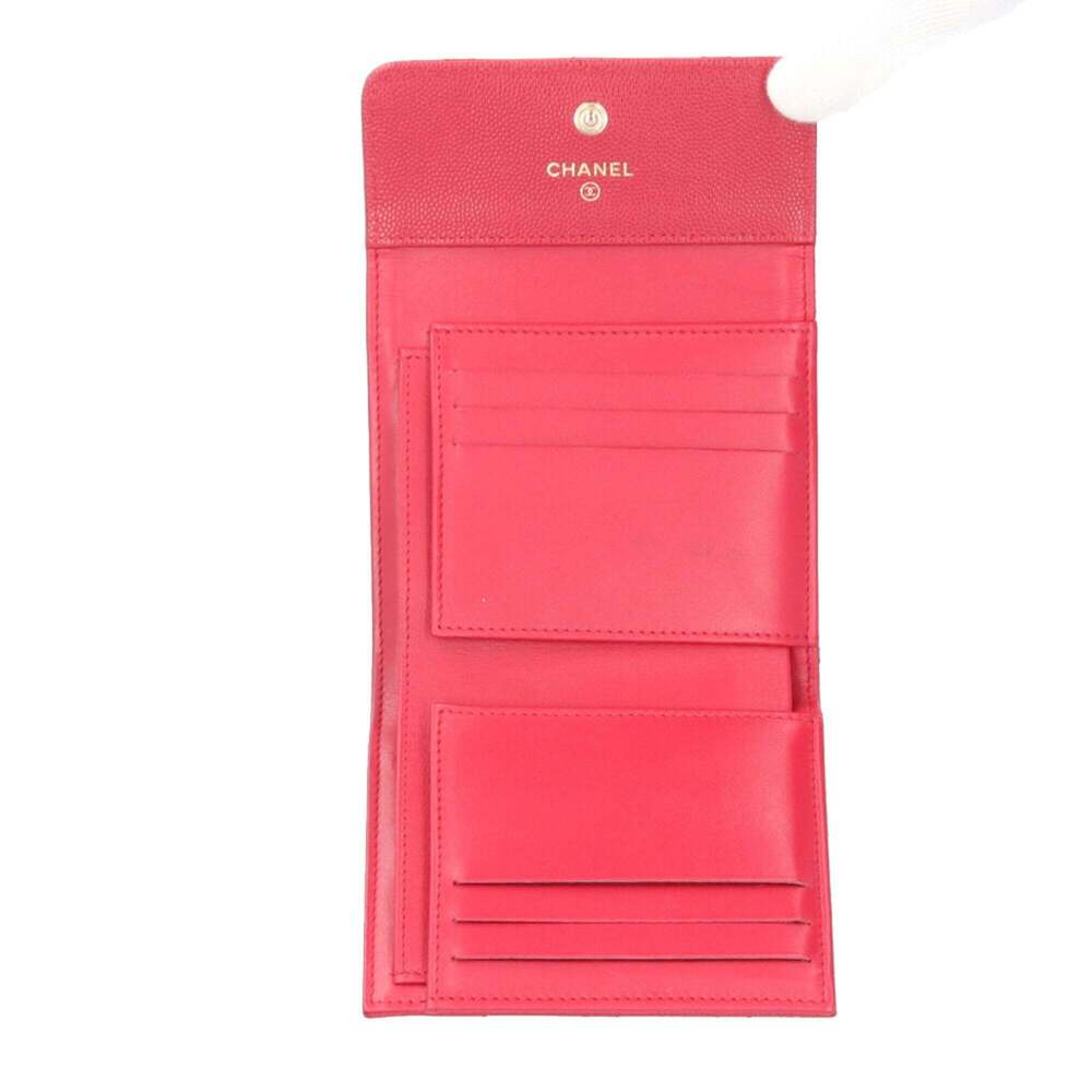 CHANEL Authentic Red Caviar Leather Wallet - Picture 5 of 8